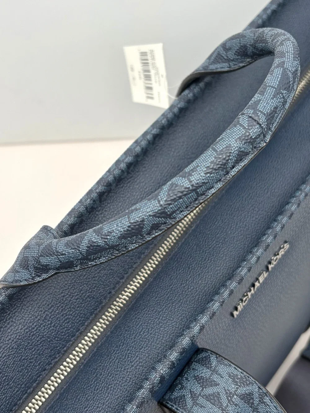 Michael Kors Cooper Medium Pebbled Leather and Signature Logo Tote Travel Bag